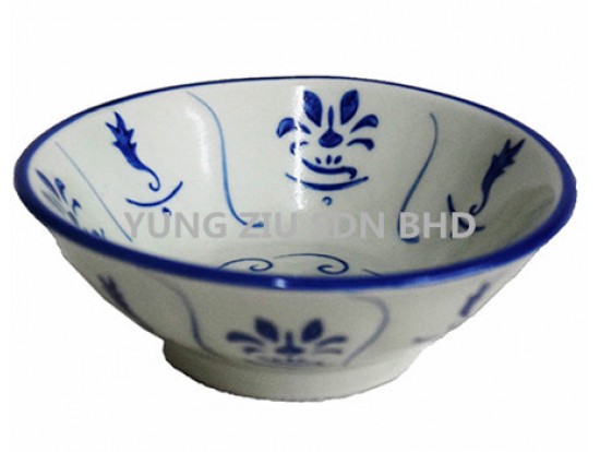 8.5^CERAMICS BOWL(HAND COLOR ANTIQUE BLUE)(11551)